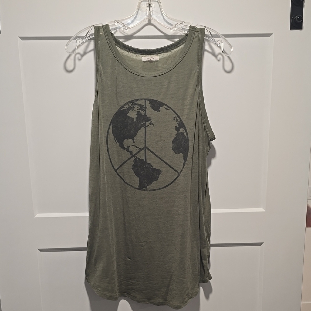 Maurices Olive Green Peace Tank Top